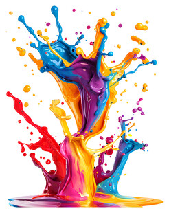 彩色墨水飞溅艺术画面