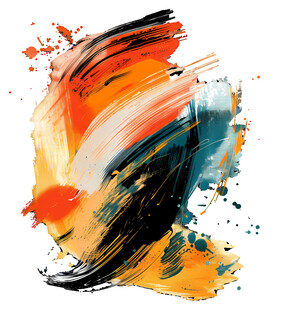 抽象多彩笔触艺术画作