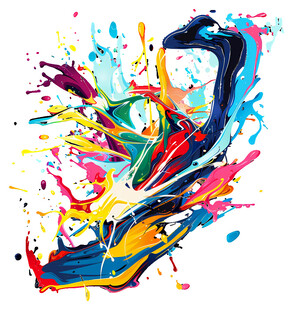 彩色动感泼墨舞蹈艺术图