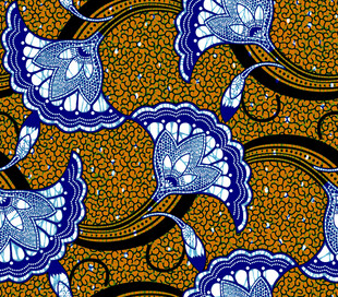 蓝白花卉图案纹理背景