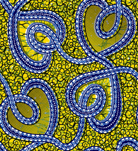 蓝黄交织的抽象花纹图案