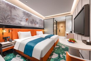 豪华现代风格的舒适酒店客房