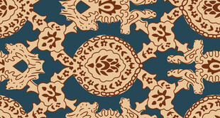 复古民族花纹碎花数码印花