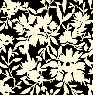 黑白花卉数码印花碎花