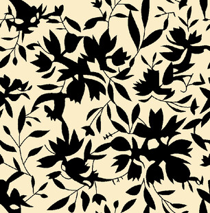 黑白花卉图案纹理设计