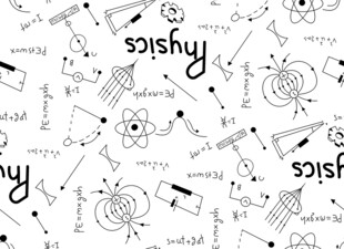 黑白科学元素数码印花