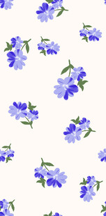 碎花蓝花清新水彩花卉