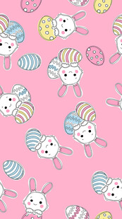 可爱卡通兔子无缝图案
