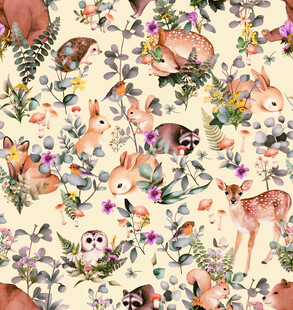 动物花卉图案背景图