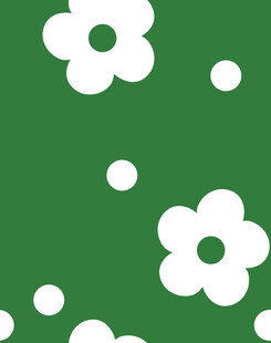 绿色背景白色花朵图案