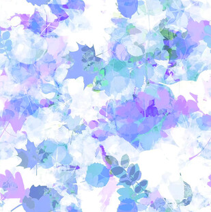 乱花蓝紫色水彩花卉