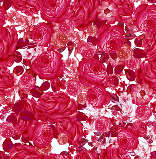玫瑰花碎花数码印花