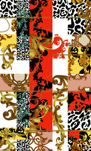 多彩复古几何动物纹图案