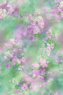梦幻紫花水彩背景图