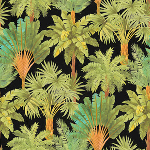热带棕榈植物无缝图案