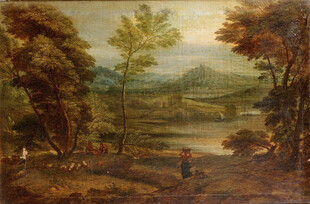 古典风景油画中的静谧场景