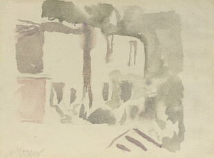 抽象水墨建筑画作