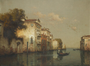 威尼斯水上风景油画