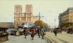 巴黎街道上的热闹景象