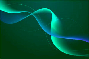 梦幻蓝绿渐变流动线条背景