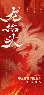 龙抬头海报设计模板 