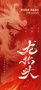 龙抬头海报设计模板 