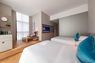 现代简约风双床卧室空间
