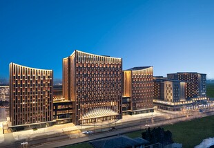 现代城市建筑群夜景风光