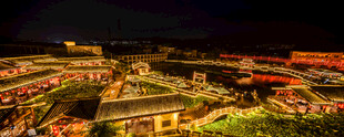 古城夜景璀璨灯火辉煌