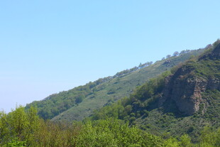 青山绿树间的秀丽山景