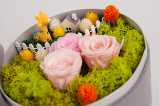 工艺品精致盆栽鲜花组合