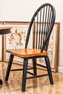 复古风黑色木质靠背椅