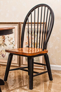 复古风格实木靠背餐椅