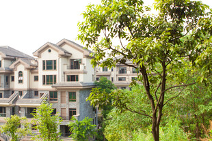 绿树环绕的多层住宅小区