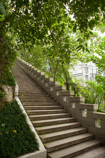 绿荫下的石阶步道