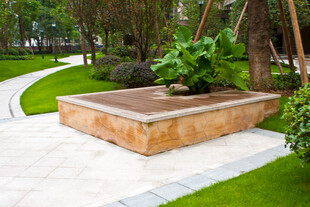 户外木质绿植花坛景观