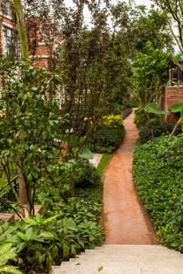 幽静庭院小径绿植环绕