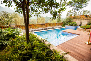 庭院中的清凉游泳池