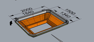 方形橙色容器尺寸示意图