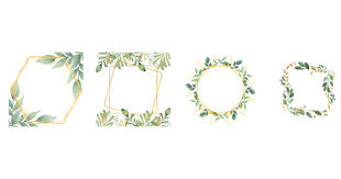 绿叶花环装饰元素png合集