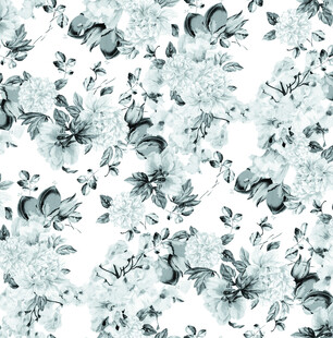 蓝白花卉图案背景