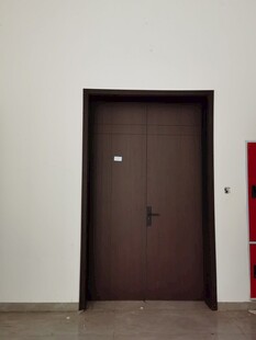 深棕色双开门室内场景