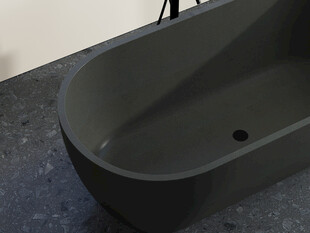 现代简约风独立式黑色浴缸