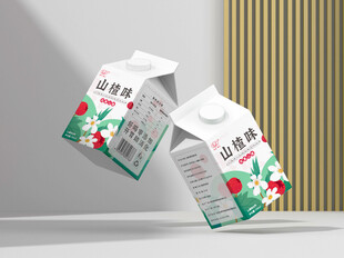 牛奶果汁盒饮料包装样机