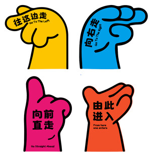 创意手势指示牌