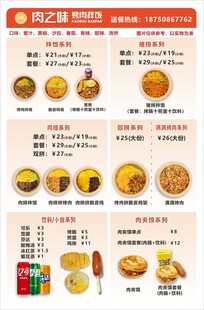 烤肉拌饭菜单设计