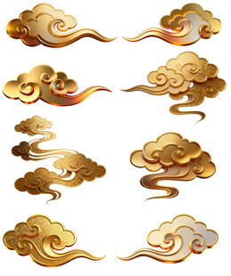 金色立体祥云