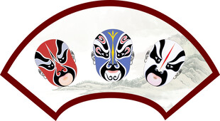 扇形京剧脸谱展示