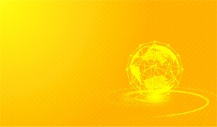 黄色球体与光影背景