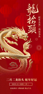 龙抬头海报设计模板 